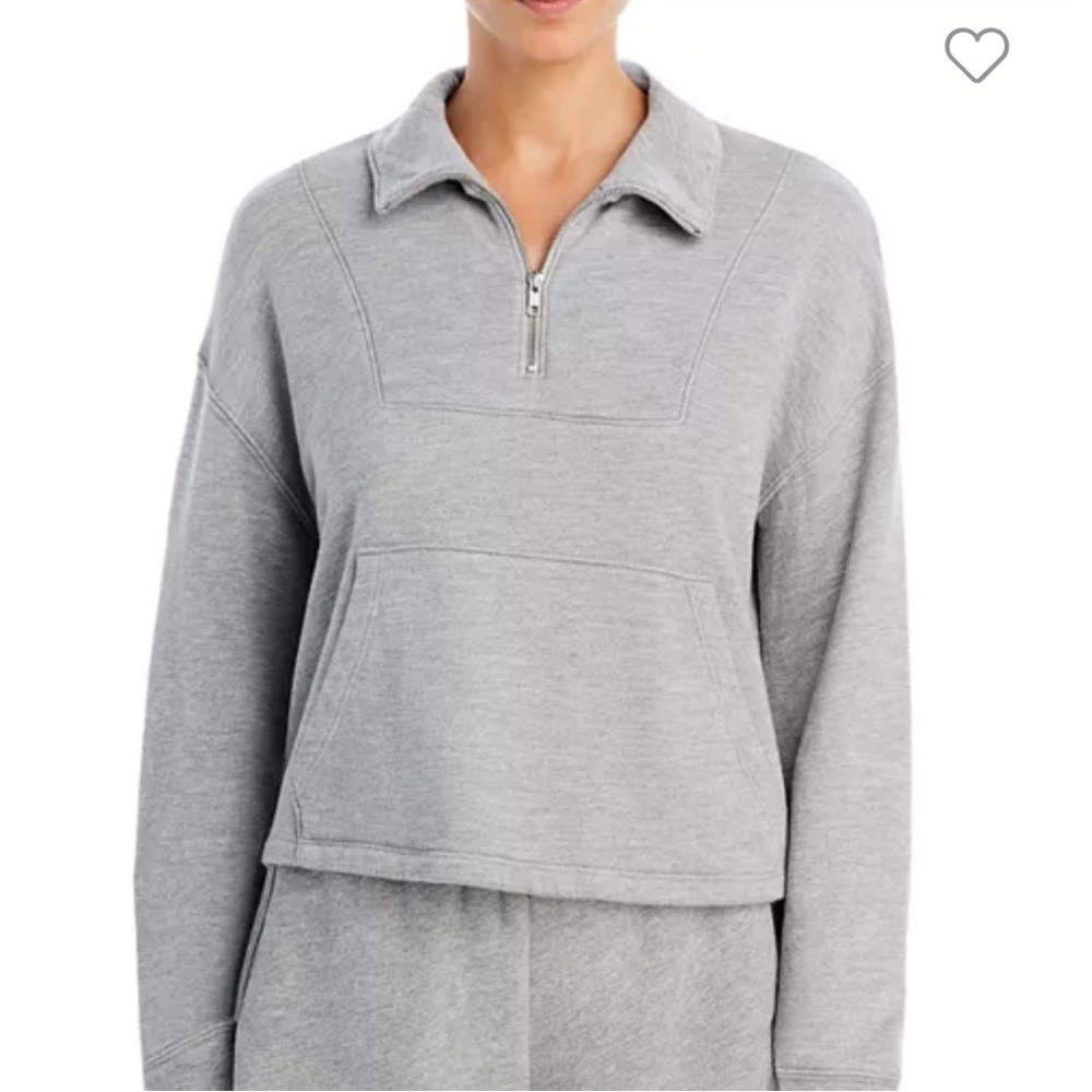 Year of Ours The Port Half Zip Sweatshirt in Heather Grey